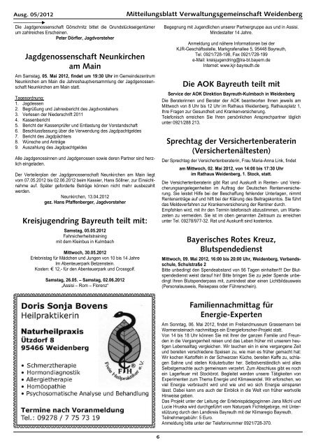 Ausgabe 05/2012 - Verwaltungsgemeinschaft Weidenberg