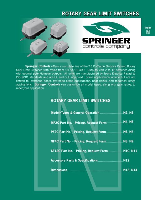 Catalog 2008 Sec N Rotary Gear Limit Switches - Springer Controls