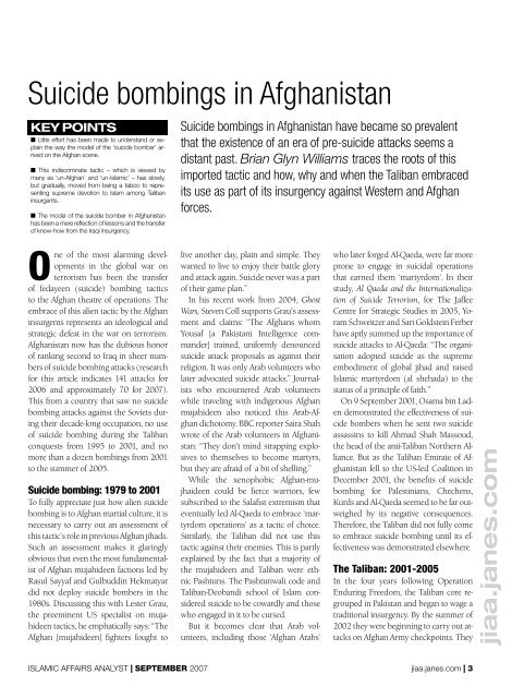 Suicide bombings in Afghanistan - Brian Glyn Williams