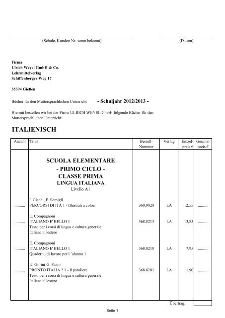 Leggiamo in italiano. Antologia per i corsi di lingua e cultura italiana  all'estero