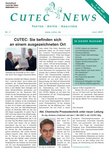 CUTEC: Sie befinden sich an einem ausgezeichneten Ort