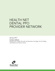 HEALTH NET DENTAL PPO PROVIDER NETWORK