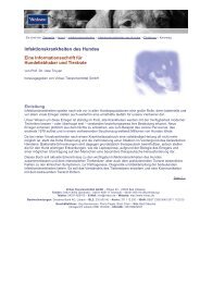 Infektionskrankheiten des Hundes - Virbac Tierarzneimittel GmbH
