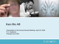 Welcome to Karo Bio AB