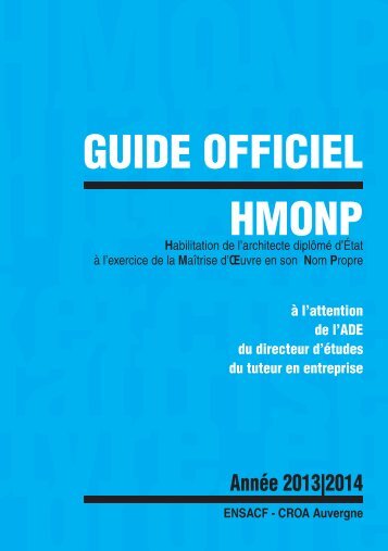 mep guide HMONP.indd - Ecole Nationale SupÃ©rieure d'Architecture ...