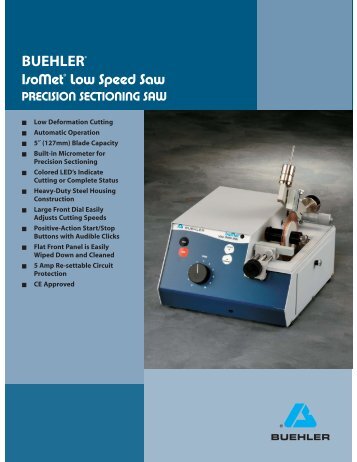 BUEHLER® IsoMet® Low Speed Saw - Hanyko Praha