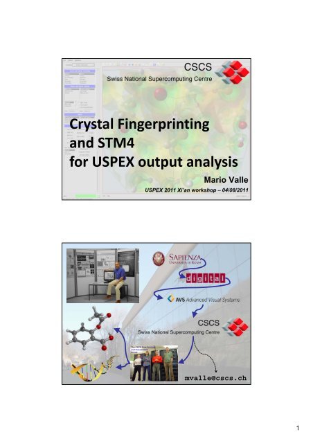 Crystal Fingerprinting and STM4 for USPEX output ... - Mario Valle