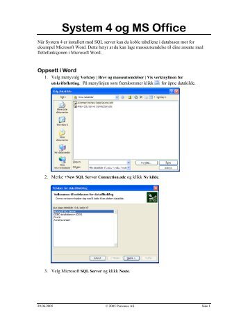 System 4 og MS Office