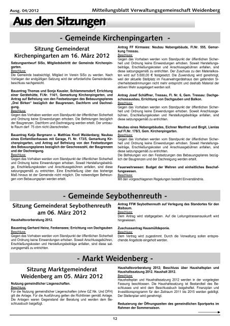 Ausgabe 04/2012 - Weidenberg