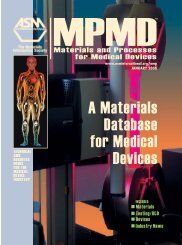 A Materials Database for Medical Devices