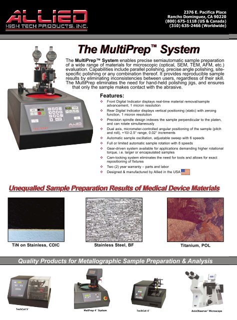 A Materials Database for Medical Devices