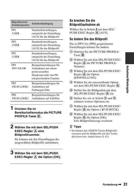 Menü - Video Data