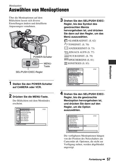 Menü - Video Data