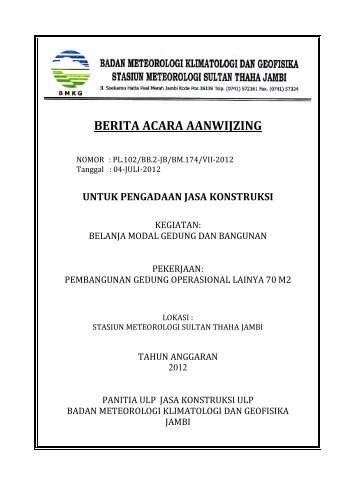 berita acara penjelasan (aanwijziing) - BMKG