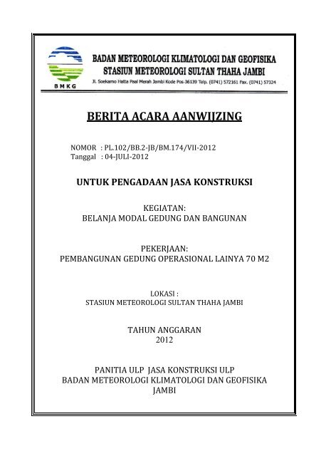 berita acara penjelasan (aanwijziing) - BMKG