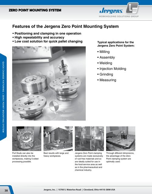 Features of the Jergens Zero Point Mounting System - Jergens Inc.