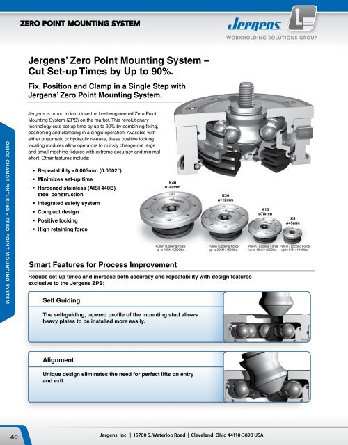 Features of the Jergens Zero Point Mounting System - Jergens Inc.