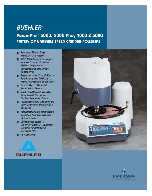 Powerpro 5000 5000 Plus 4000 3000 Buehler Gmbh