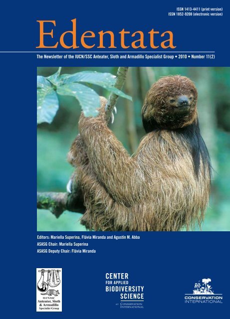 Edentata 11(2), 2010 - Anteater, Sloth & Armadillo Specialist