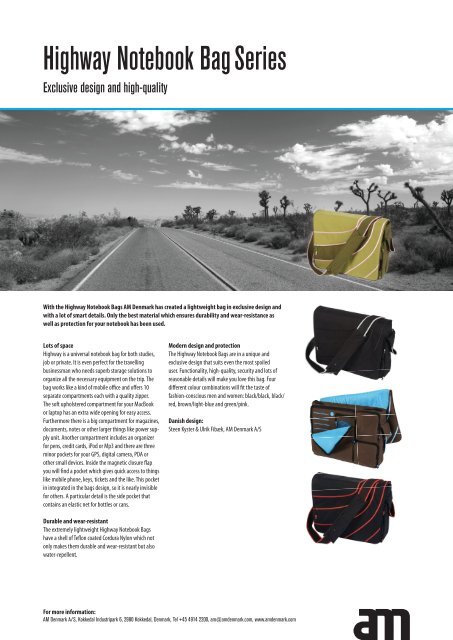 Highway Notebook Bag Series - AM Denmark A/S