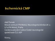 CMP (ischemické, hemorhagické, SAK, trombóza splavů)