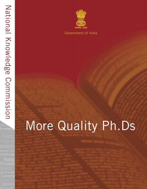 More Quality Ph.Ds - National Knowledge Commission