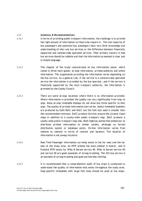 Jurassic Coast Transport Infrastructure Gap Analysis Study