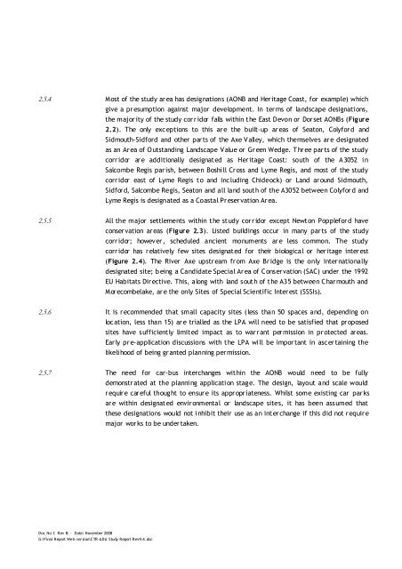 Jurassic Coast Transport Infrastructure Gap Analysis Study