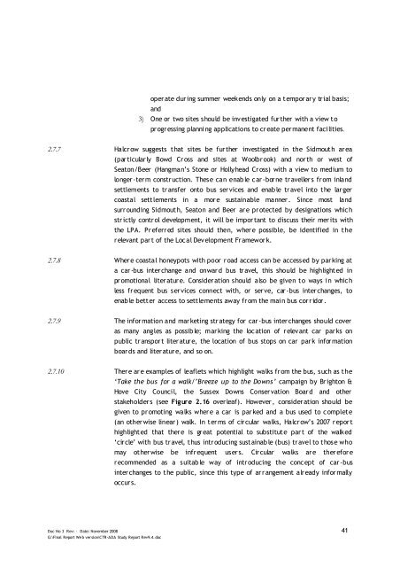 Jurassic Coast Transport Infrastructure Gap Analysis Study