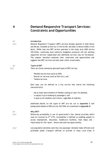 Jurassic Coast Transport Infrastructure Gap Analysis Study