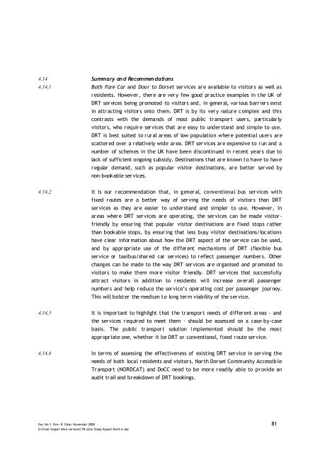 Jurassic Coast Transport Infrastructure Gap Analysis Study