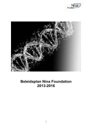 Beleidsplan Nina Foundation 2013-2016