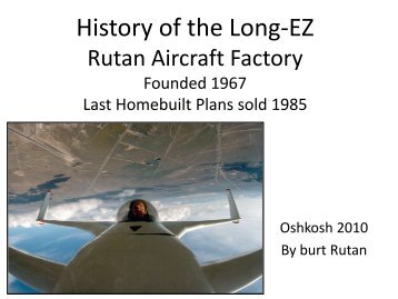 History of the Long-EZ & Rutan Aircraft Factory