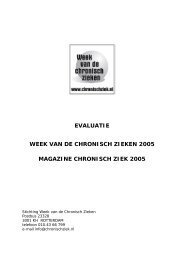 EVALUATIE WEEK VAN DE CHRONISCH ZIEKEN 2005 MAGAZINE ...