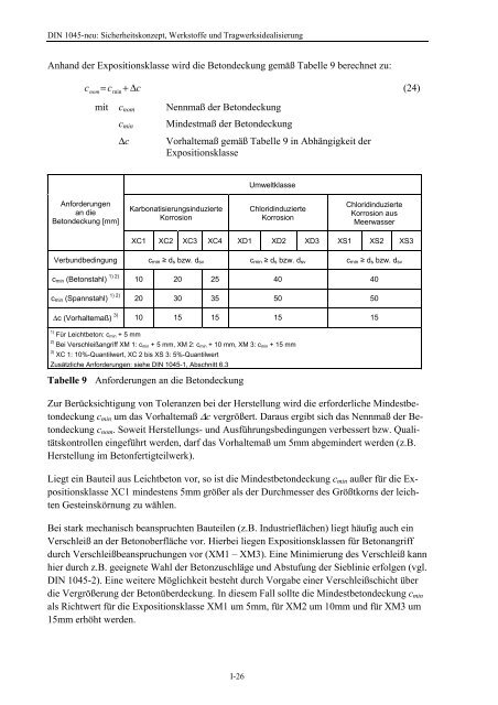 1 Struktur der DIN 1045-neu, Sicherheitskonzept, Werkstoffe ...