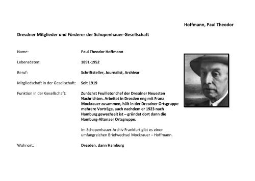 Hoffmann, Paul Theodor Dresdner Mitglieder und ... - Webable.de