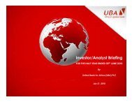 2010 Half Year Investor Presentation - UBA Plc