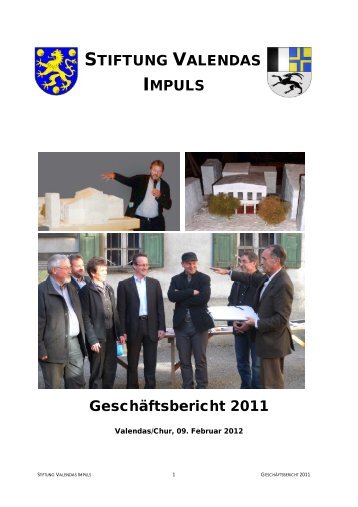 STIFTUNG VALENDAS / Geschäftsbericht 2010 / Seite 1 / Entwurf 30