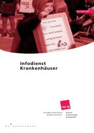 Infodienst Krankenhäuser - ver.di: Gesundheits- und Sozialwesen