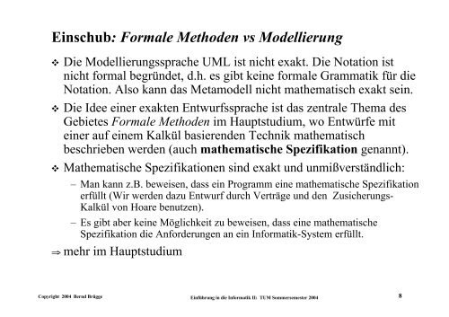 EinfÃ¼hrung in die Informatik II UML - Technische UniversitÃ¤t MÃ¼nchen