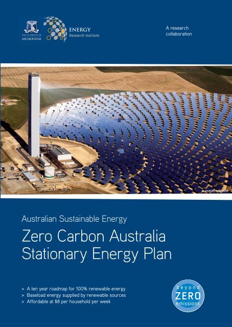 Zero Carbon Australia Stationary Energy Plan Melbourne