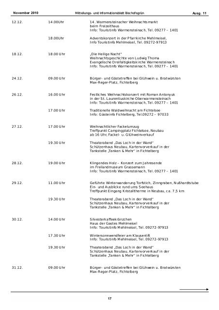 (1. Advent) im Ev. Gemeindehaus von 14.00 - Gemeinde Bischofsgrün