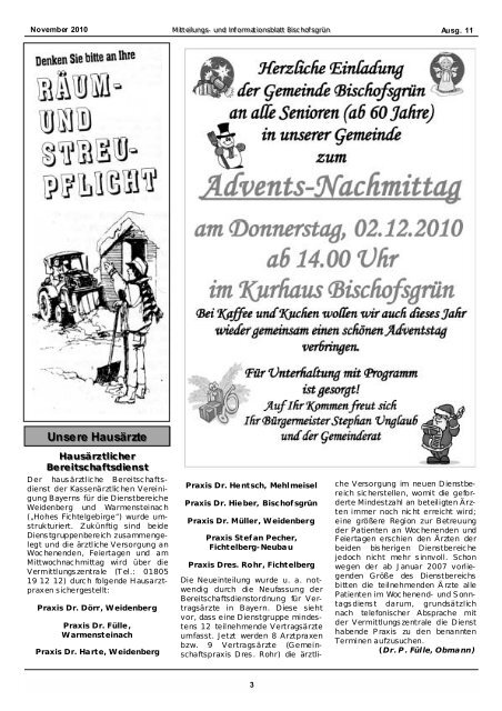 (1. Advent) im Ev. Gemeindehaus von 14.00 - Gemeinde Bischofsgrün