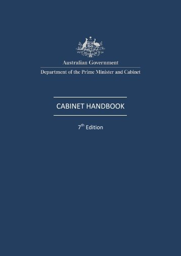 Cabinet Handbook - The Department of the Prime Minister and ...