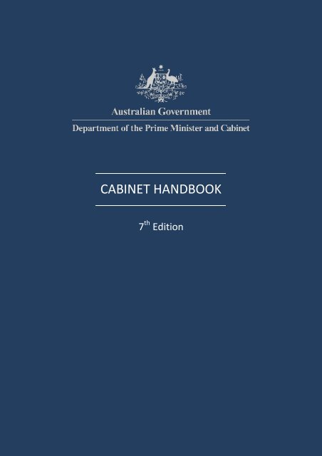 Cabinet Handbook - The Department of the Prime Minister and ...