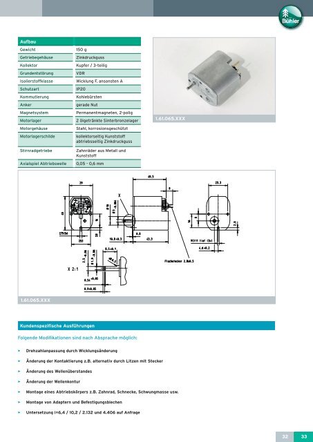 DC Motor Ø 40 1.13.046.XXX - Bühler Motor