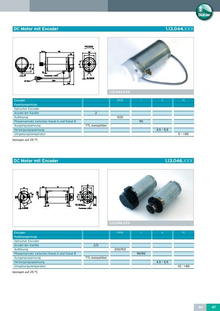 DC Motor Ø 40 1.13.046.XXX - Bühler Motor