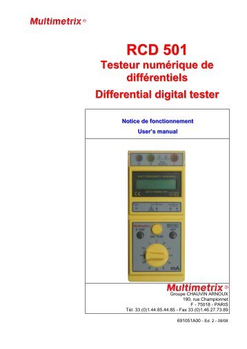 RCD 501 Testeur numÃƒÂ©rique de diffÃƒÂ©rentiels Differential ... - Multimetrix