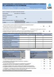 questionnaire d'assurance des intermediaires et conseils - QBE