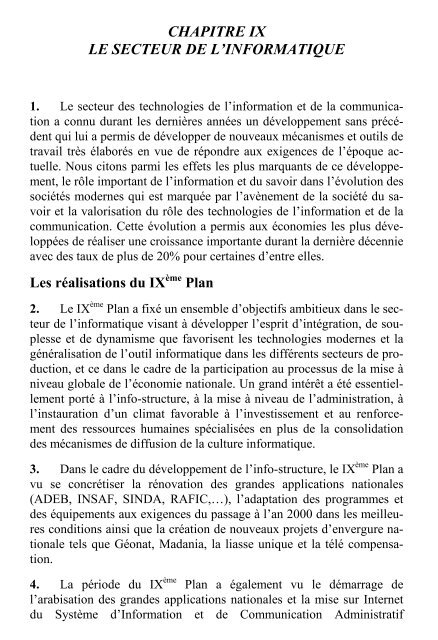 X plan tome2 - MinistÃ¨re du dÃ©veloppement et de la coopÃ©ration ...